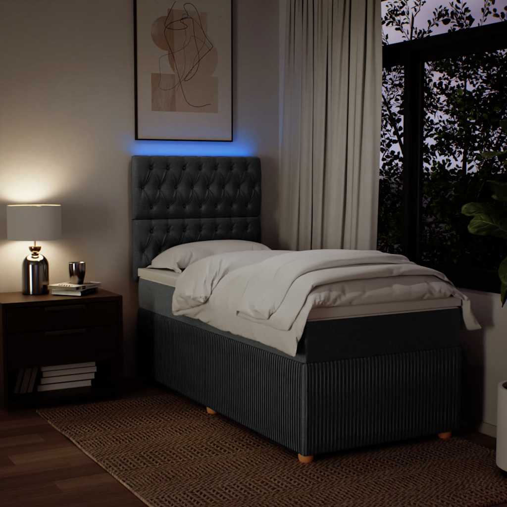 Boxspringbett Mit Matratze Stoff Dunkelgrau