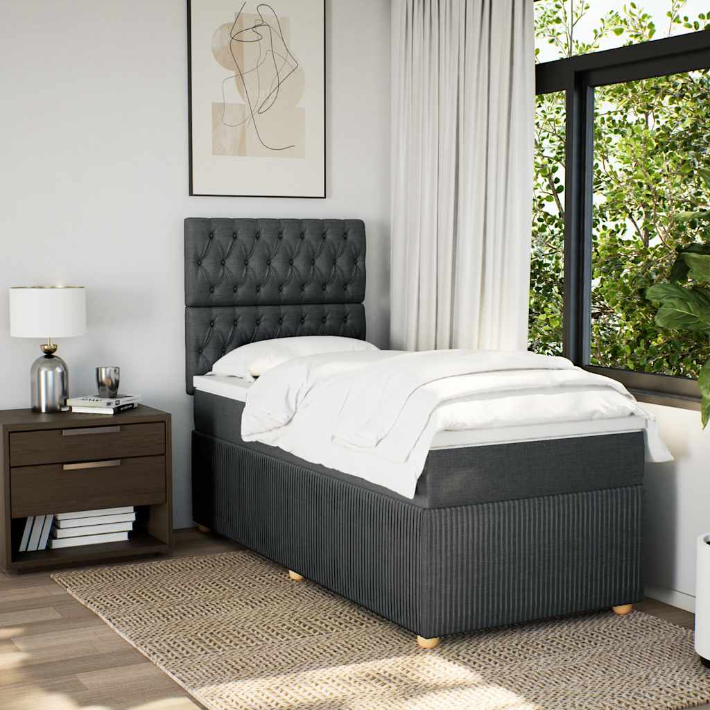 Boxspringbett Mit Matratze Stoff Dunkelgrau