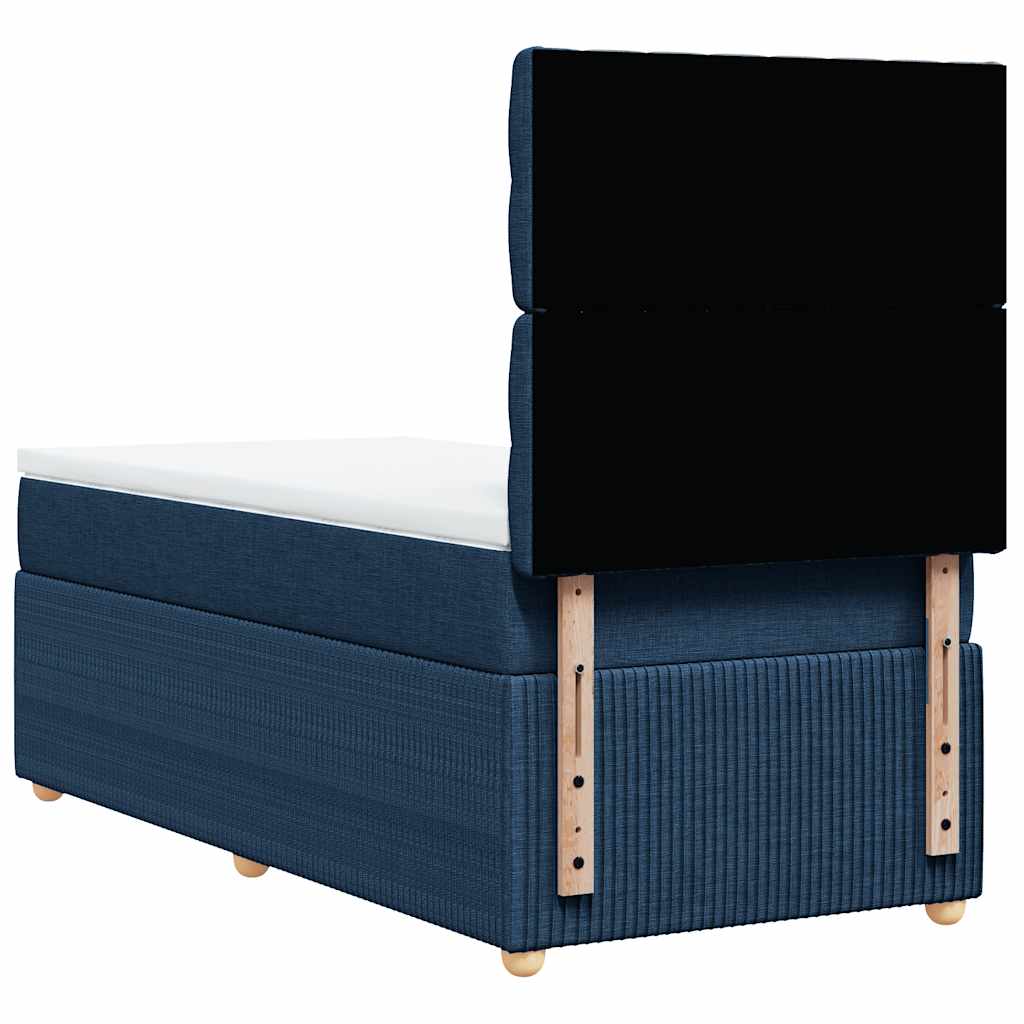 Boxspringbett Mit Matratze Stoff Blau