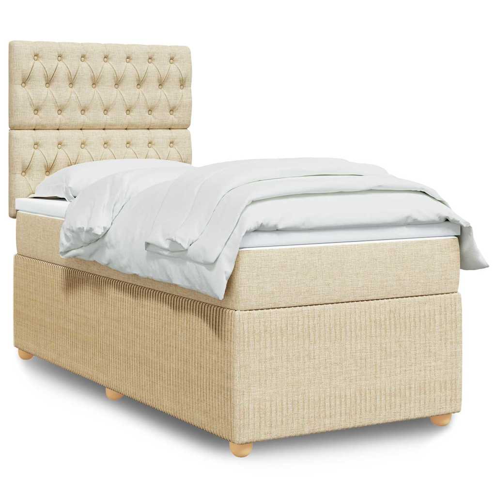 Boxspringbett Mit Matratze Stoff Creme