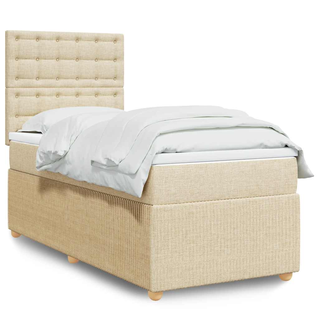 Boxspringbett Mit Matratze Stoff Creme