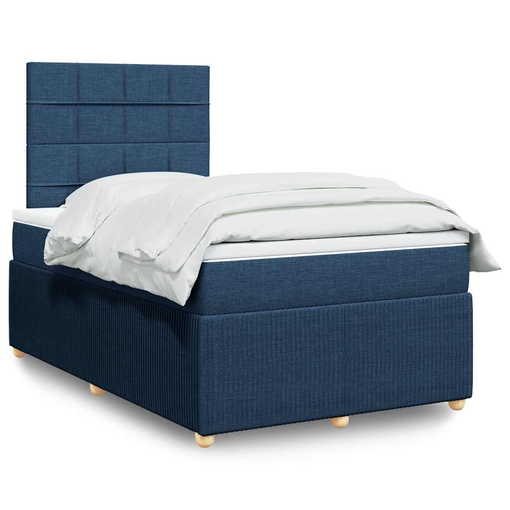 Boxspringbett Mit Matratze Stoff Blau