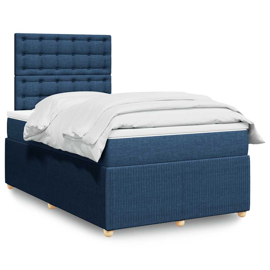 Boxspringbett Mit Matratze Stoff Blau