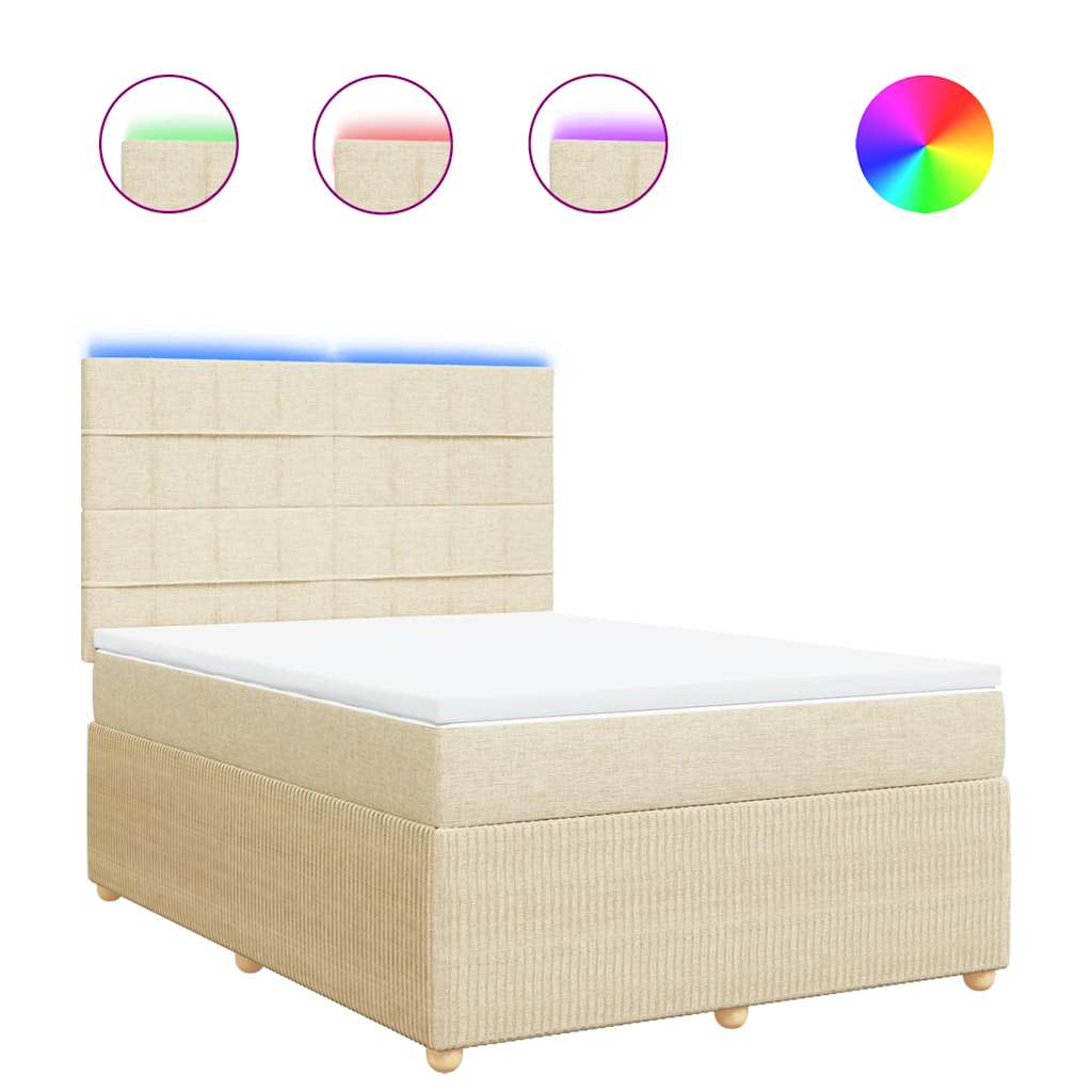 Boxspringbett Mit Matratze Stoff Creme
