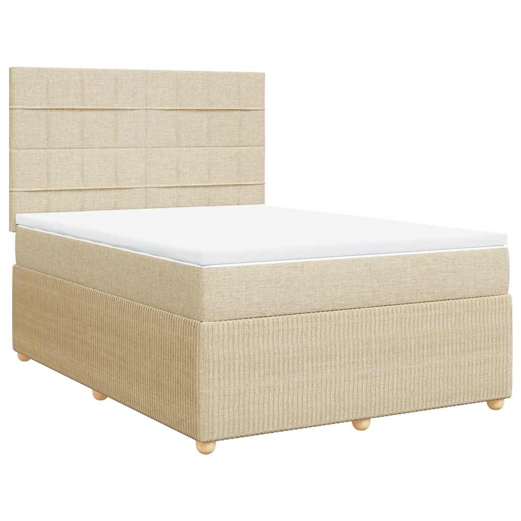 Boxspringbett Mit Matratze Stoff Creme