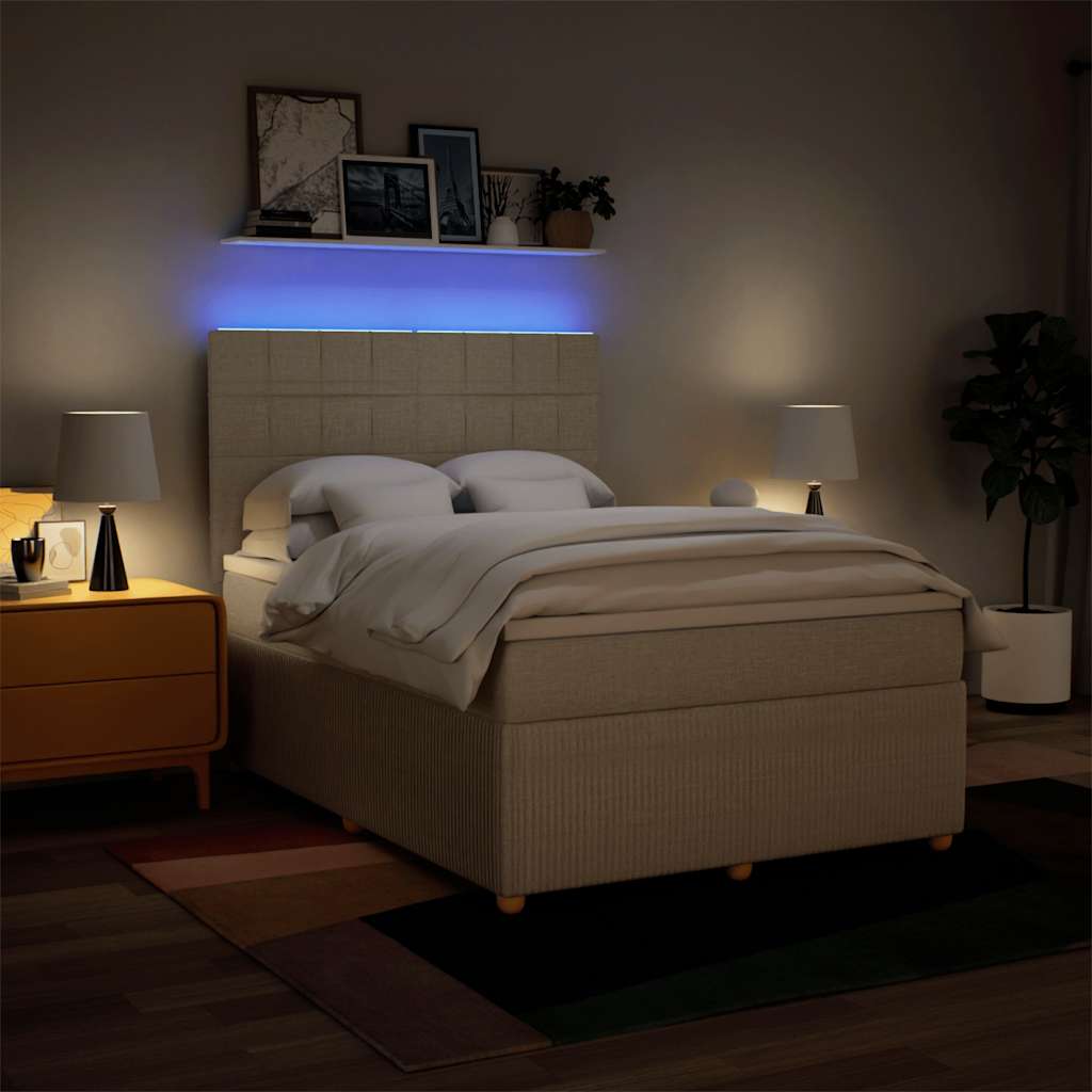 Boxspringbett Mit Matratze Stoff Creme