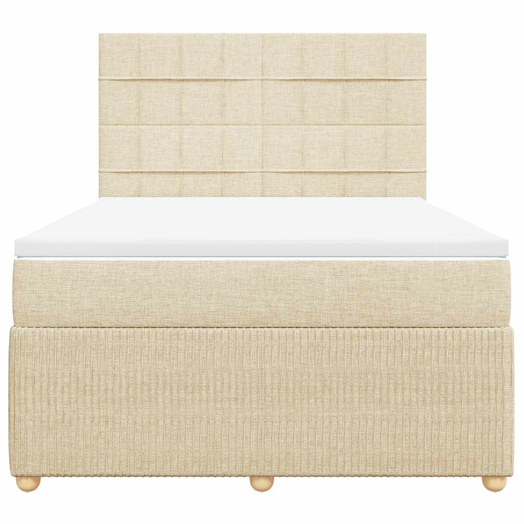 Boxspringbett Mit Matratze Stoff Creme