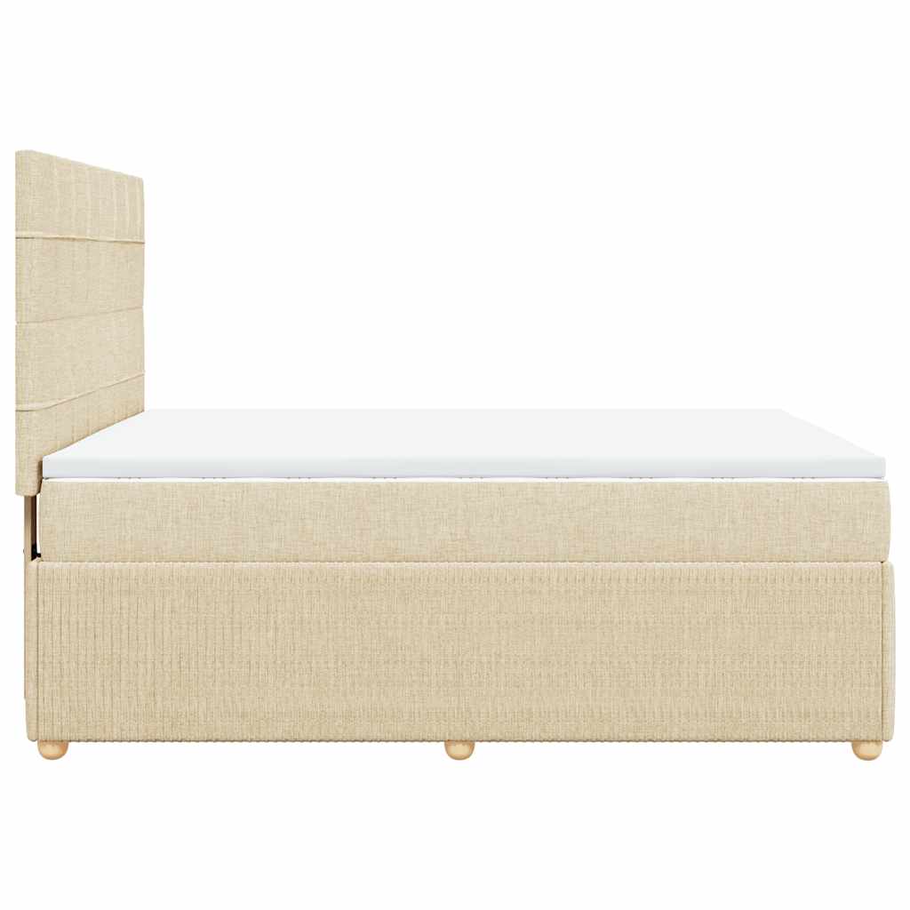 Boxspringbett Mit Matratze Stoff Creme