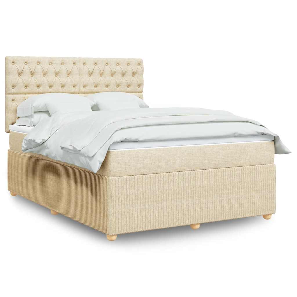 Boxspringbett Mit Matratze Stoff Creme