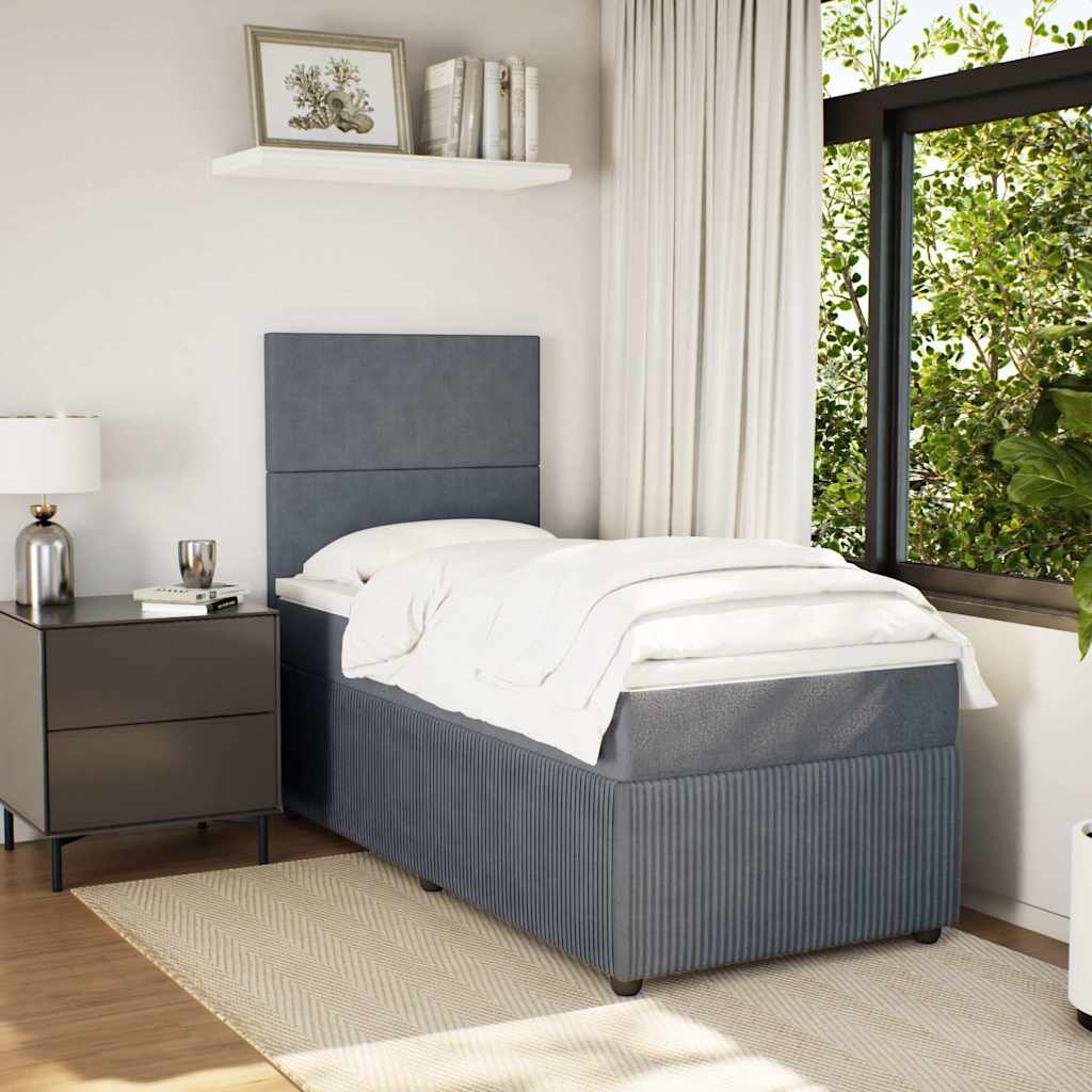 Boxspringbett Mit Matratze Samt Dunkelgrau