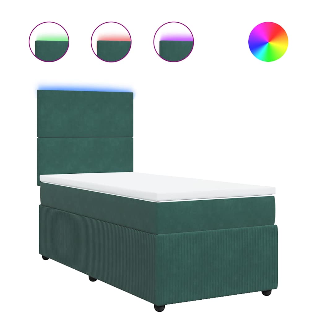 Boxspringbett Mit Matratze Samt Dunkelgrün