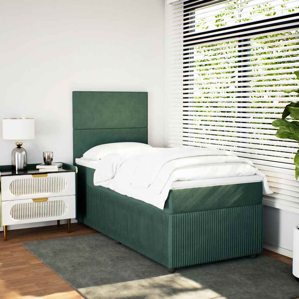 Boxspringbett Mit Matratze Samt Dunkelgrün