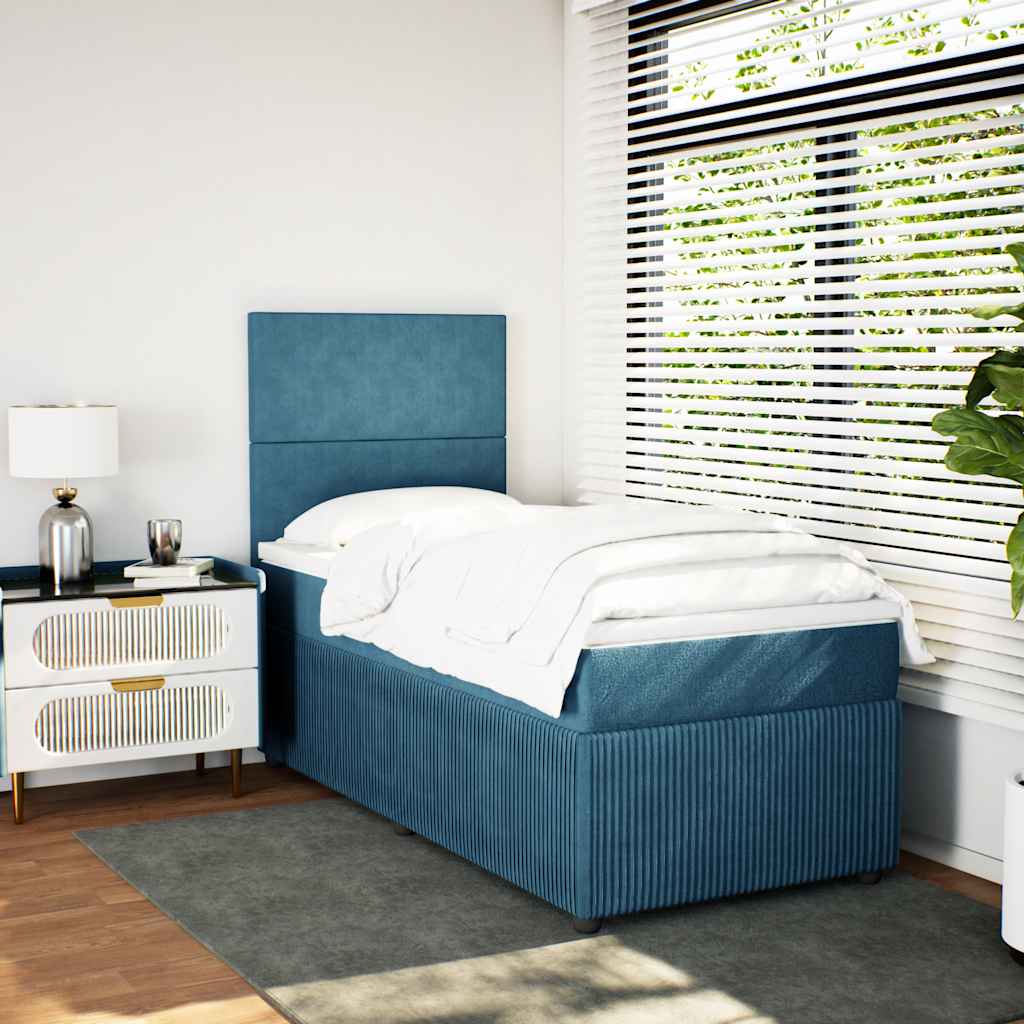 Boxspringbett Mit Matratze Samt Blau