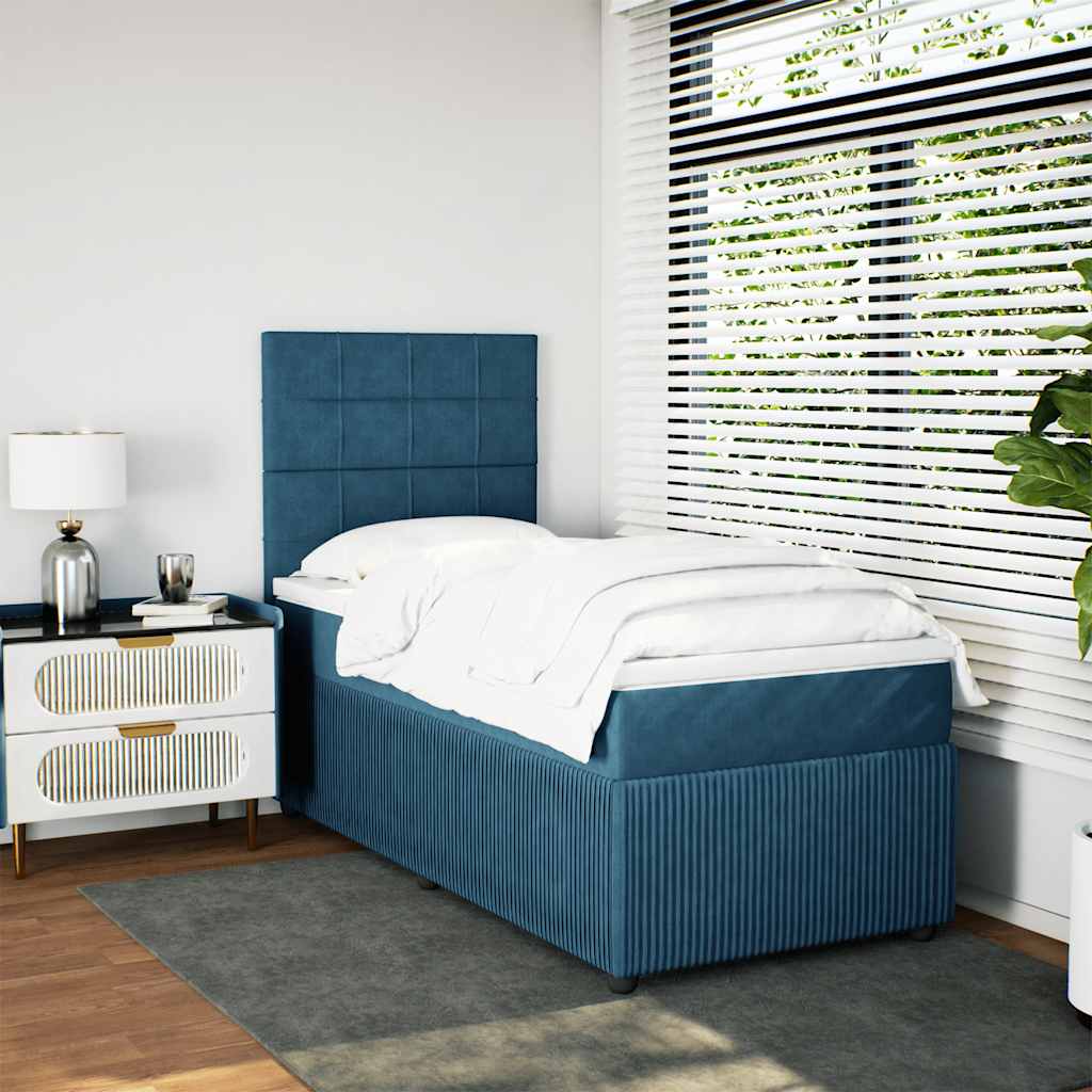 Boxspringbett Mit Matratze Samt Blau