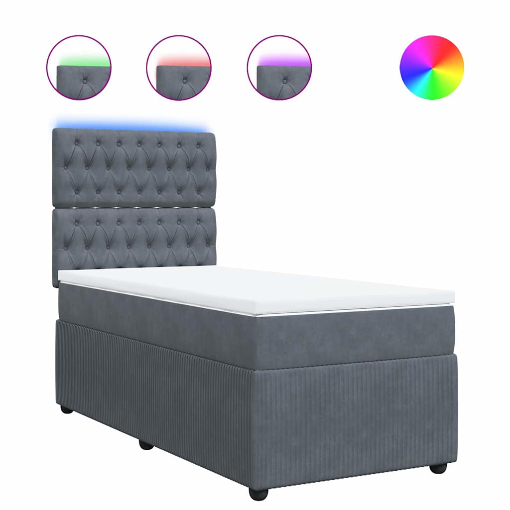 Boxspringbett Mit Matratze Samt Dunkelgrau