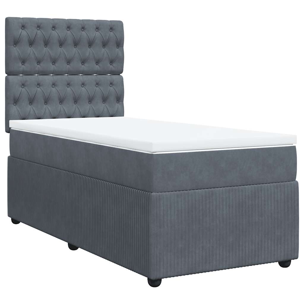 Boxspringbett Mit Matratze Samt Dunkelgrau