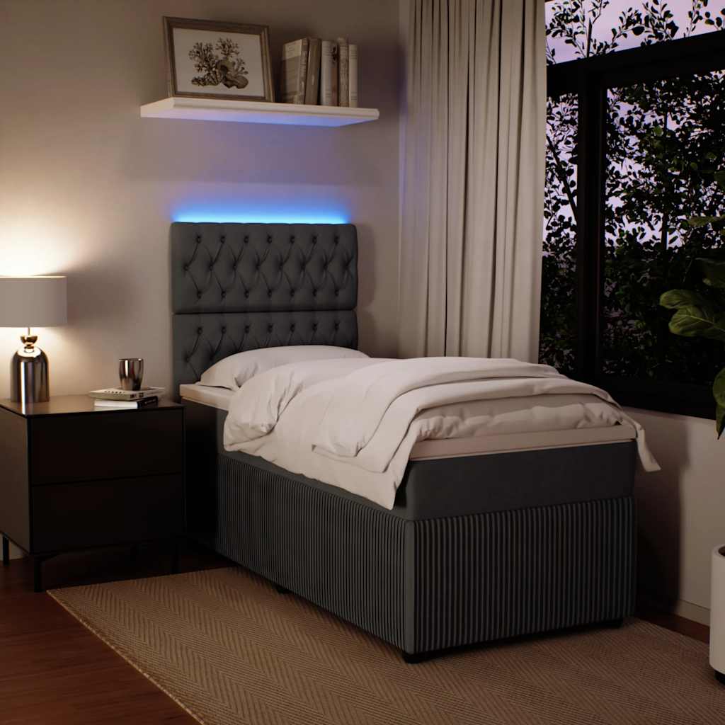 Boxspringbett Mit Matratze Samt Dunkelgrau