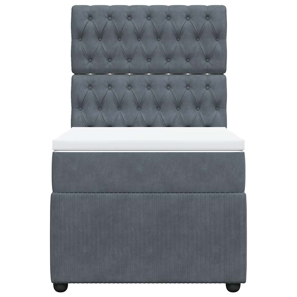 Boxspringbett Mit Matratze Samt Dunkelgrau