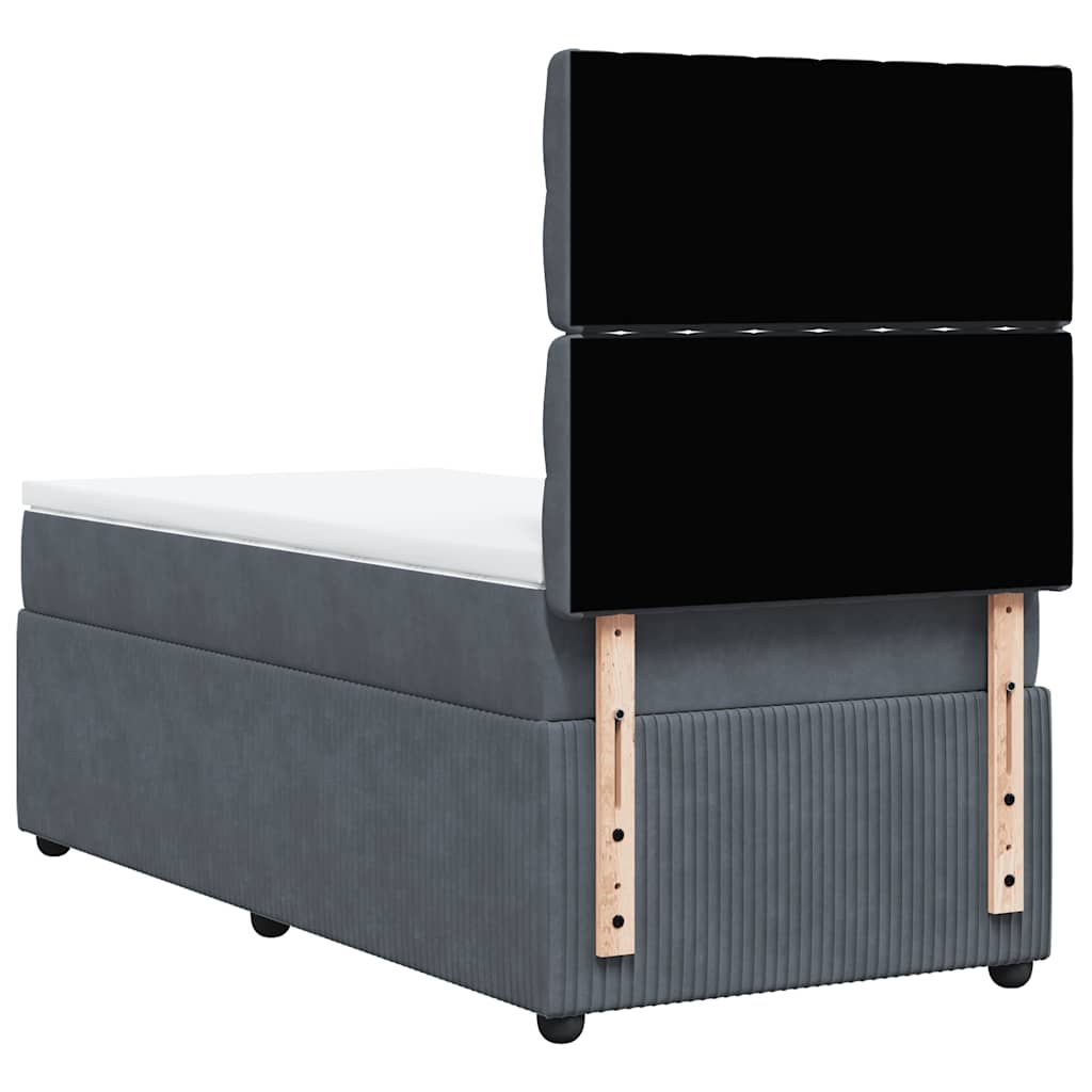 Boxspringbett Mit Matratze Samt Dunkelgrau