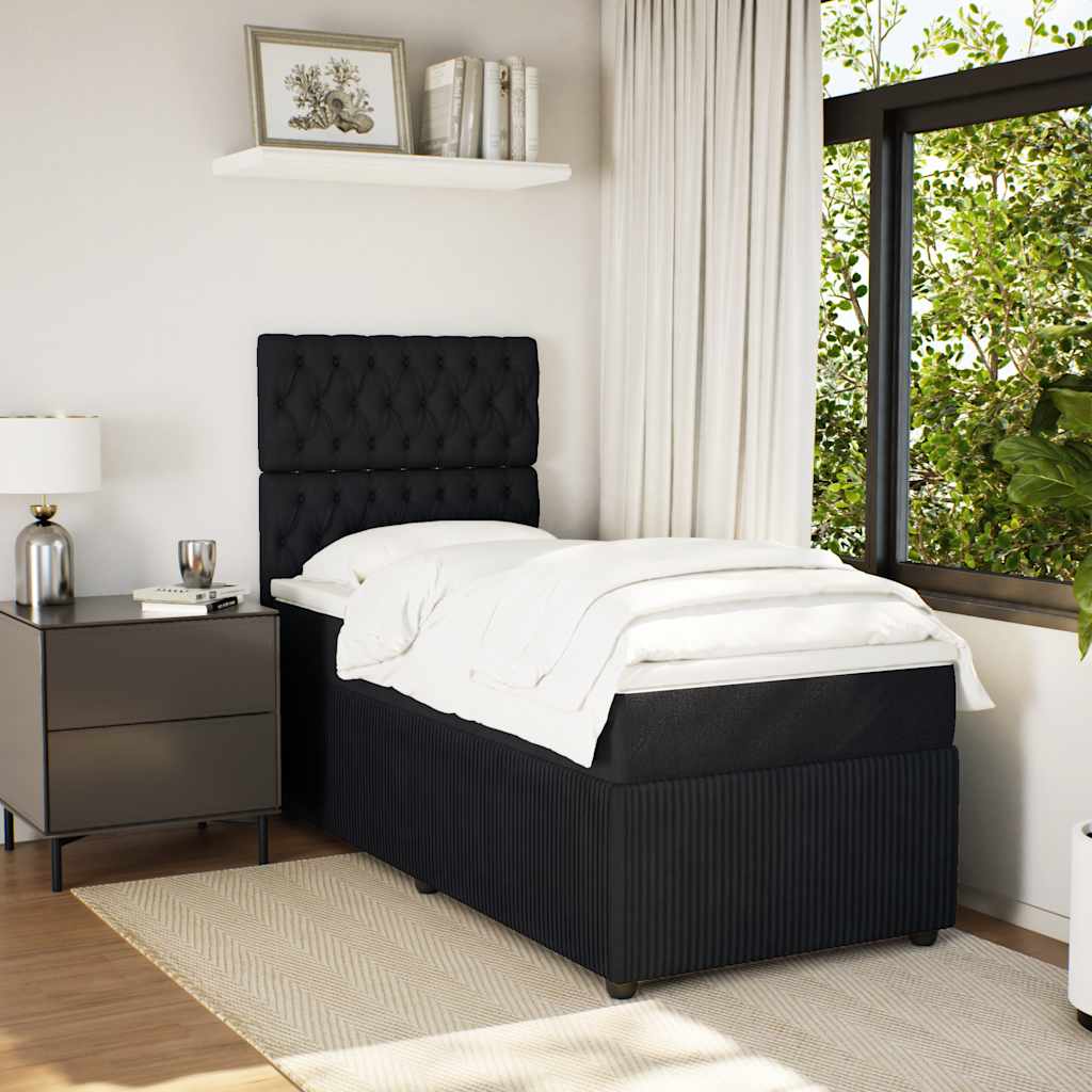 Boxspringbett Mit Matratze Samt Schwarz