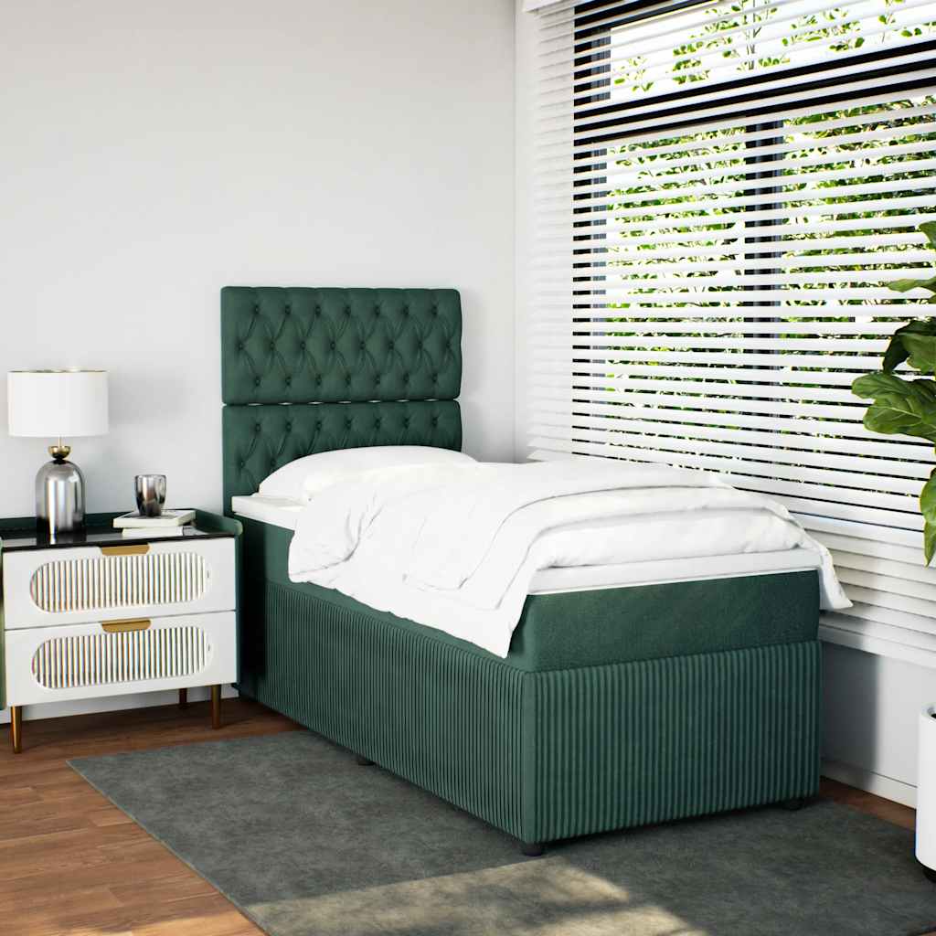 Boxspringbett Mit Matratze Samt Dunkelgrün