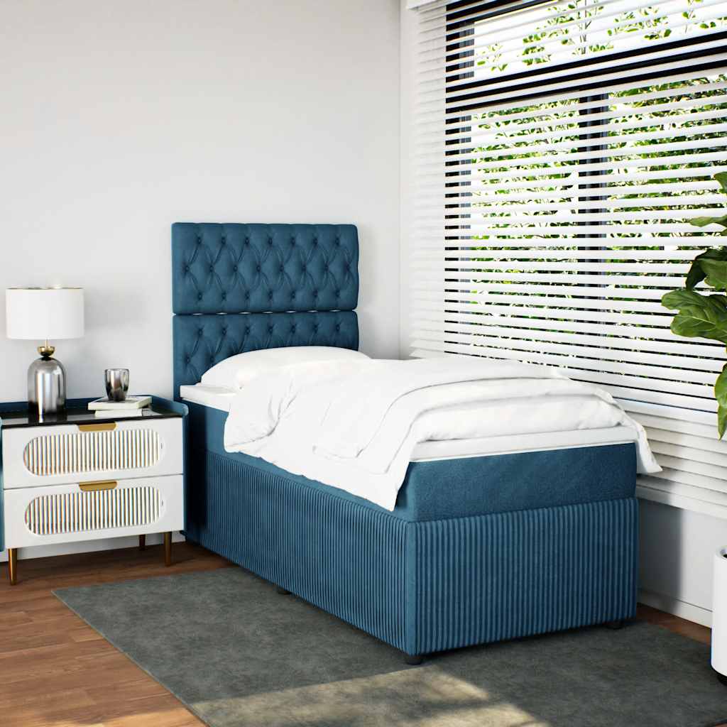 Boxspringbett Mit Matratze Samt Blau