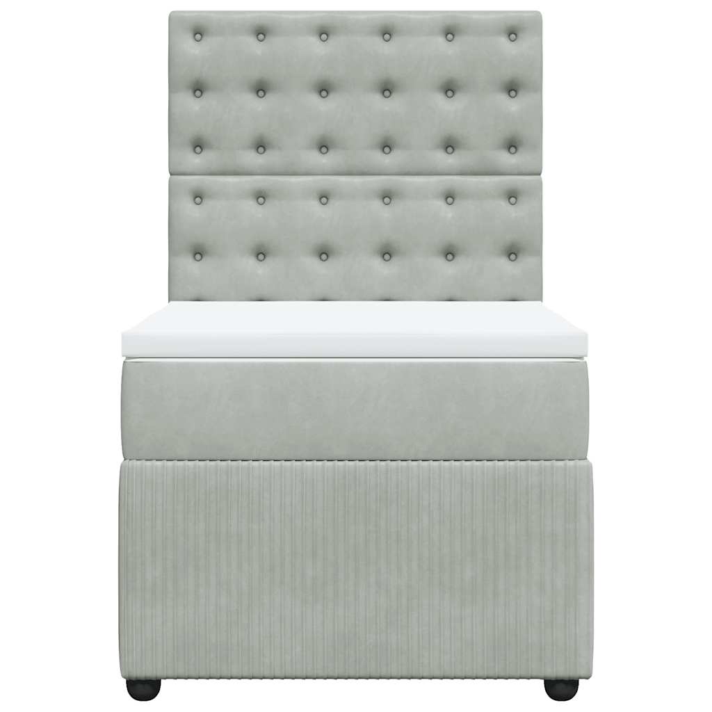 Boxspringbett Mit Matratze Samt Hellgrau