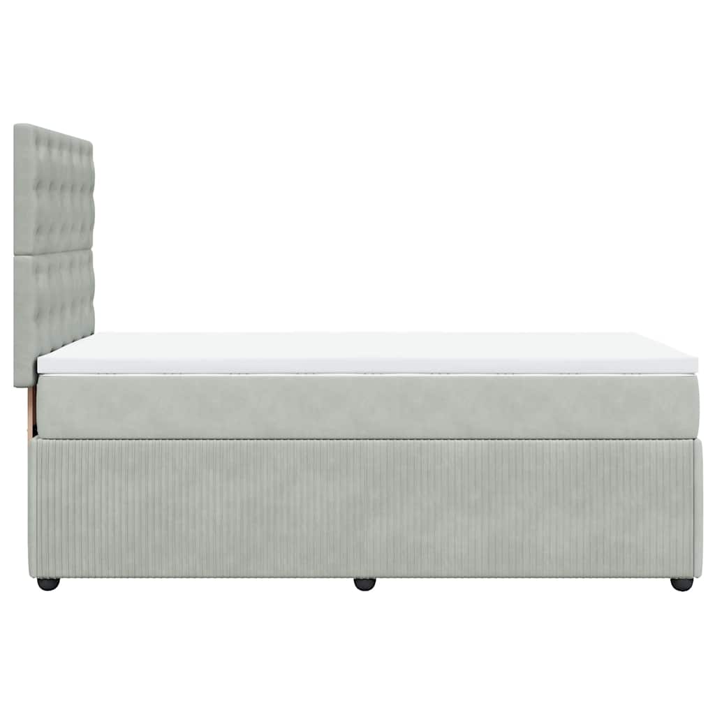 Boxspringbett Mit Matratze Samt Hellgrau