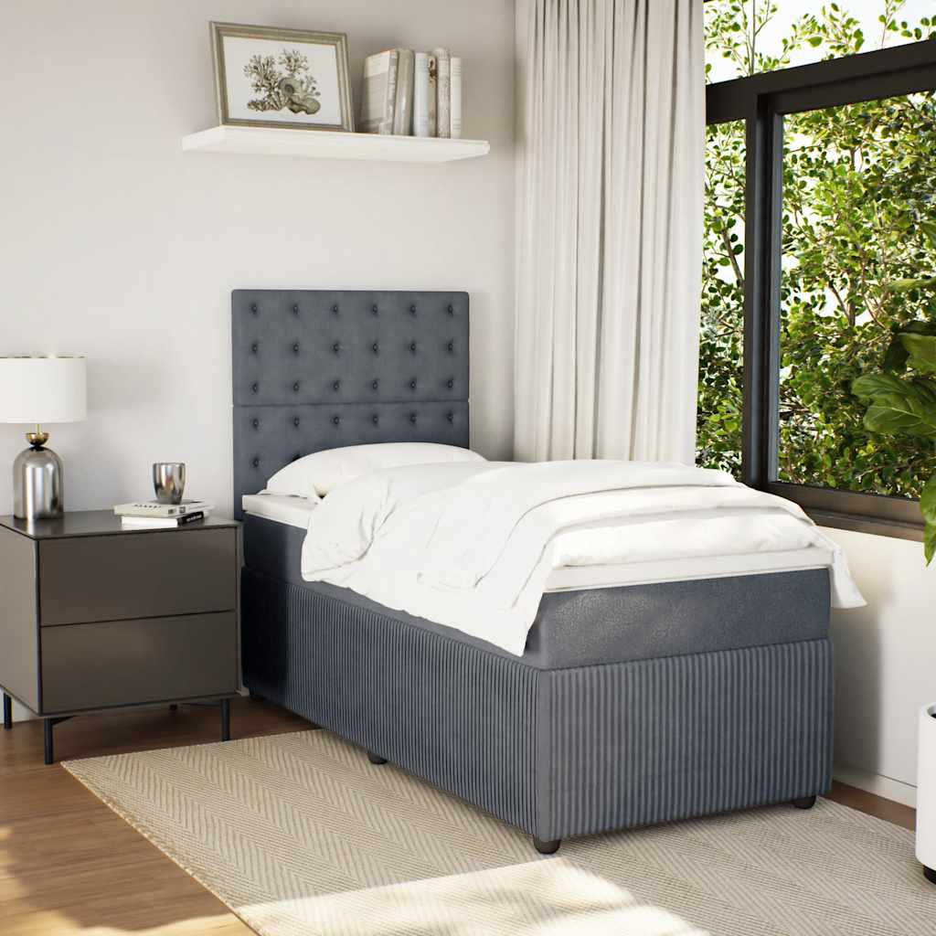 Boxspringbett Mit Matratze Samt Dunkelgrau