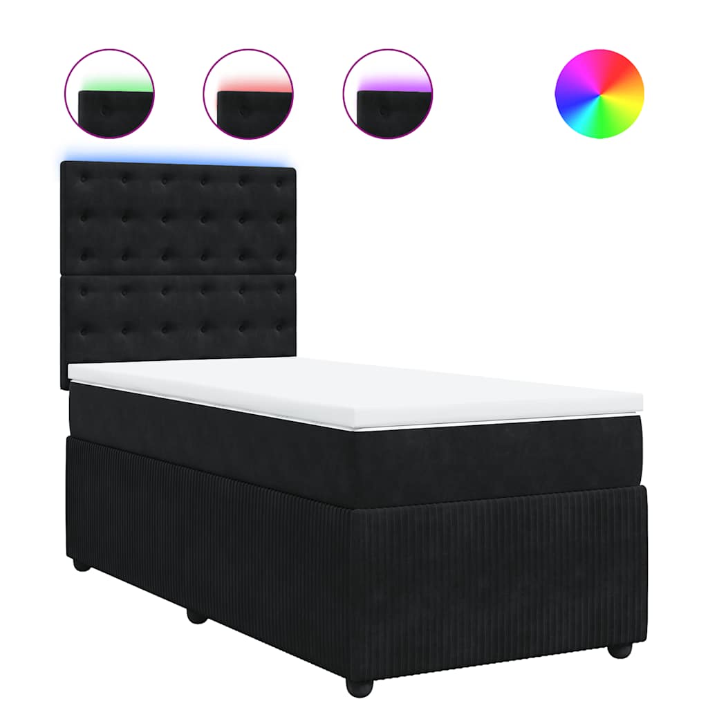 Boxspringbett Mit Matratze Samt Schwarz