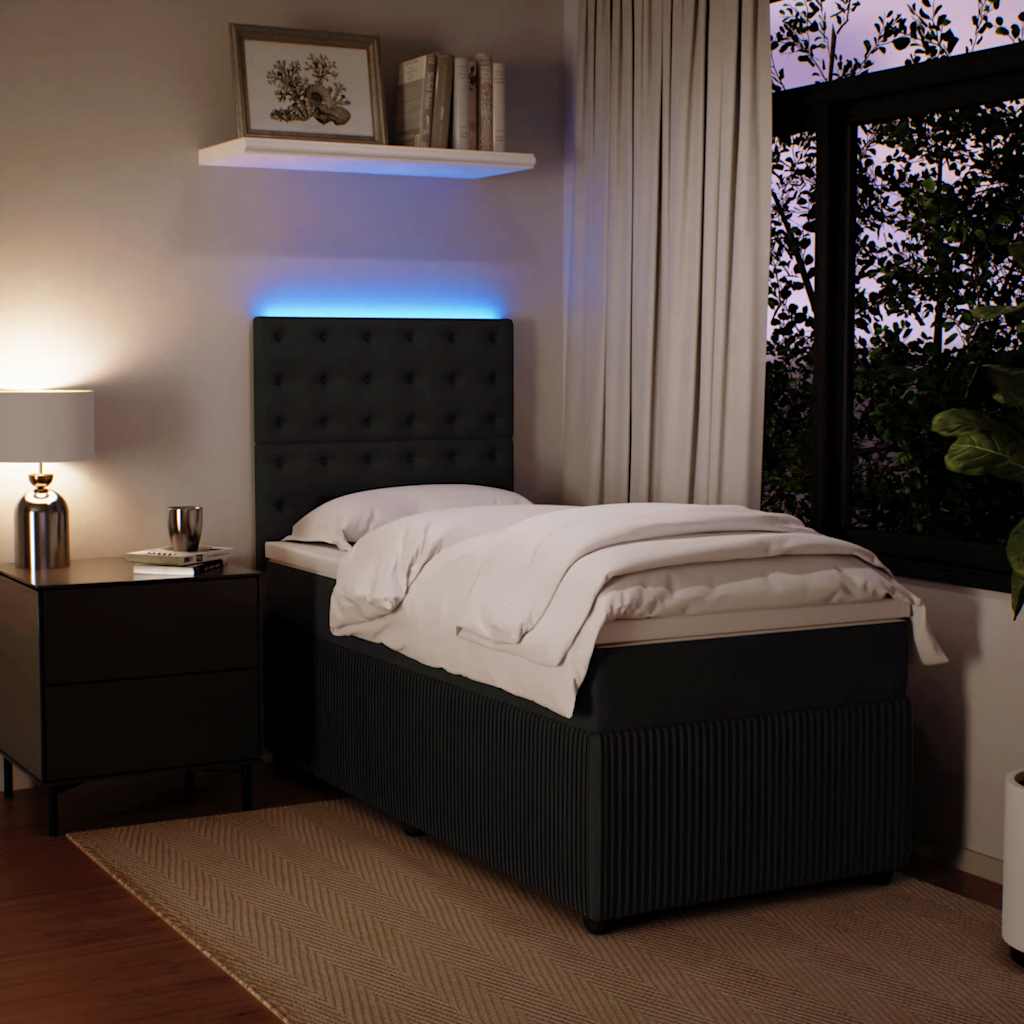 Boxspringbett Mit Matratze Samt Schwarz