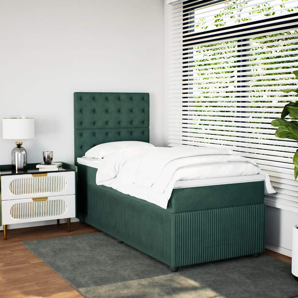 Boxspringbett Mit Matratze Samt Dunkelgrün