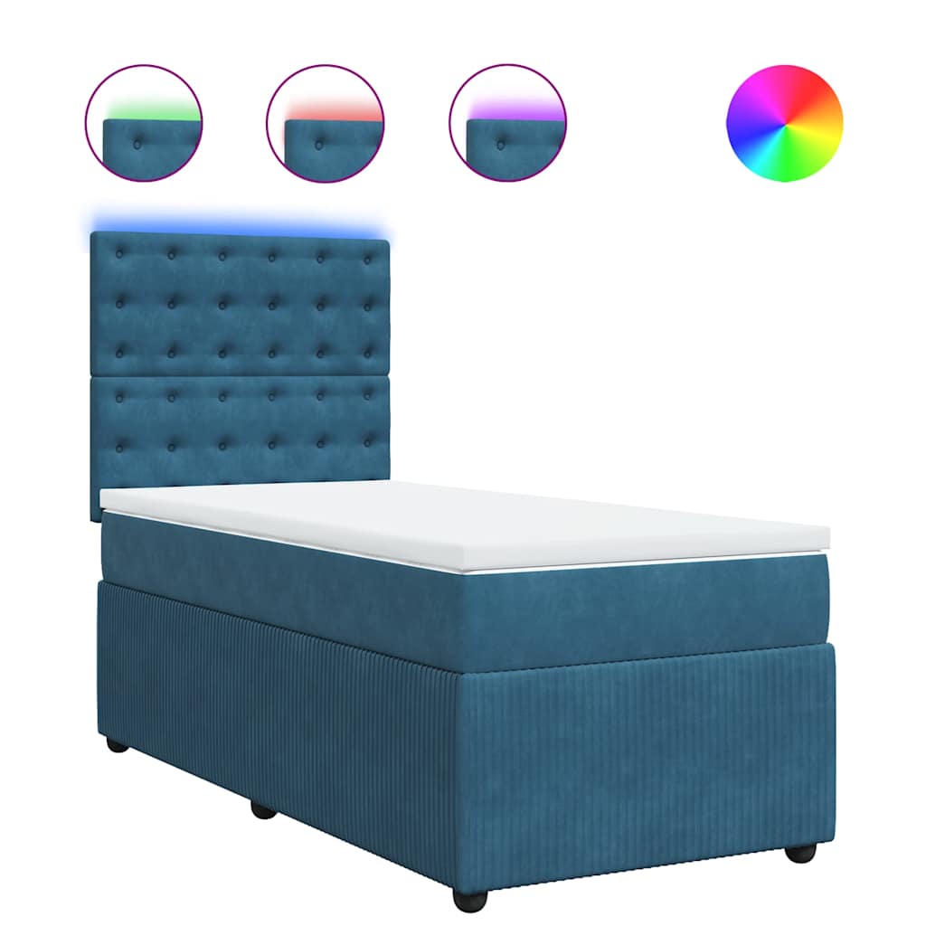 Boxspringbett Mit Matratze Samt Blau