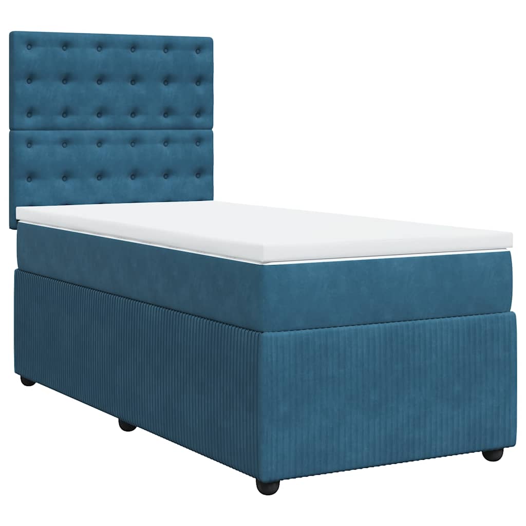 Boxspringbett Mit Matratze Samt Blau