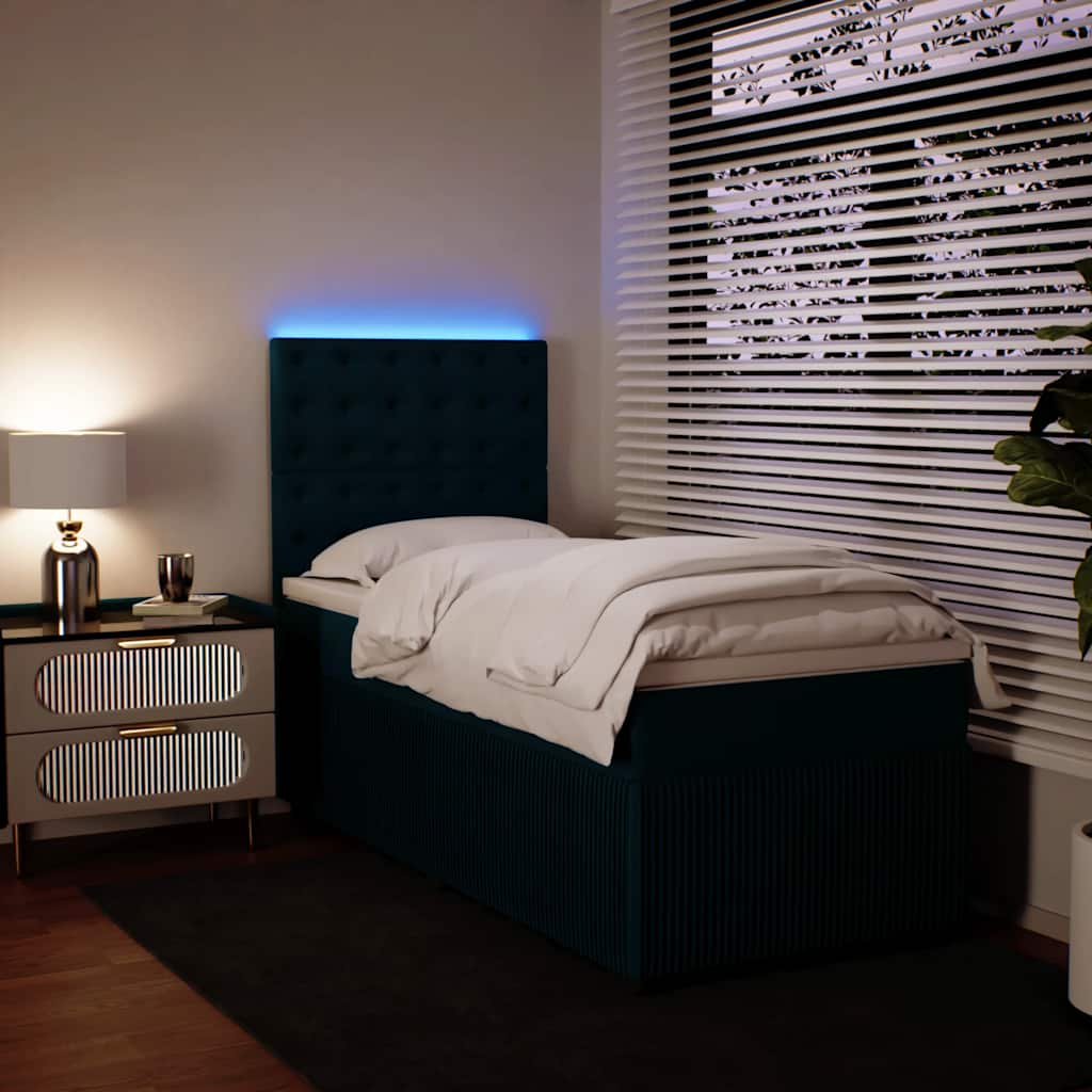 Boxspringbett Mit Matratze Samt Blau