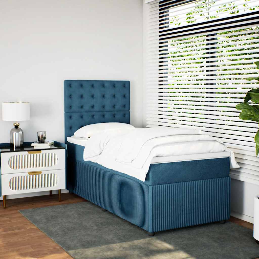 Boxspringbett Mit Matratze Samt Blau
