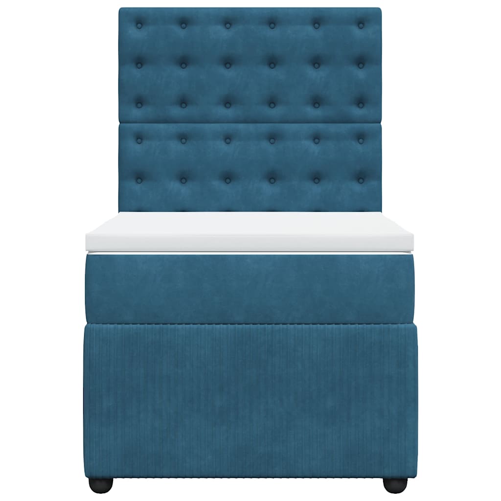Boxspringbett Mit Matratze Samt Blau