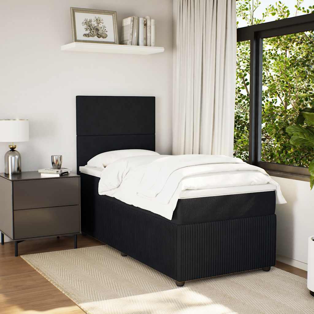 Boxspringbett Mit Matratze Samt Schwarz