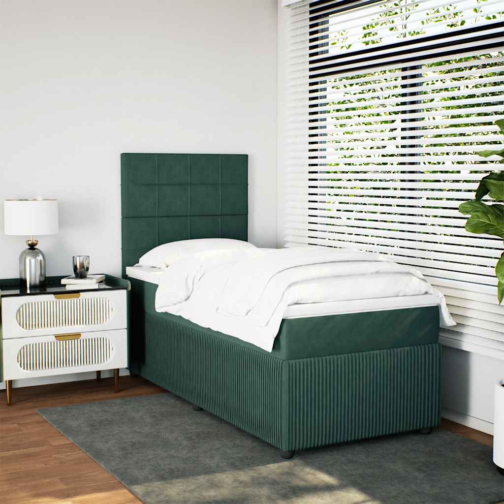 Boxspringbett Mit Matratze Samt Dunkelgrün
