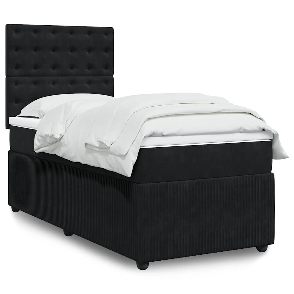 Boxspringbett Mit Matratze Samt Schwarz