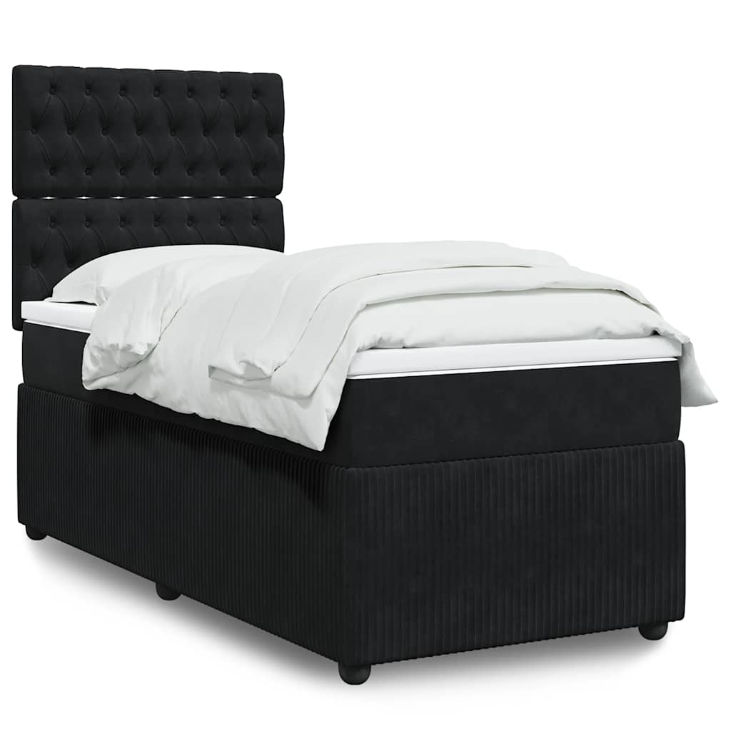 Boxspringbett Mit Matratze Samt Schwarz