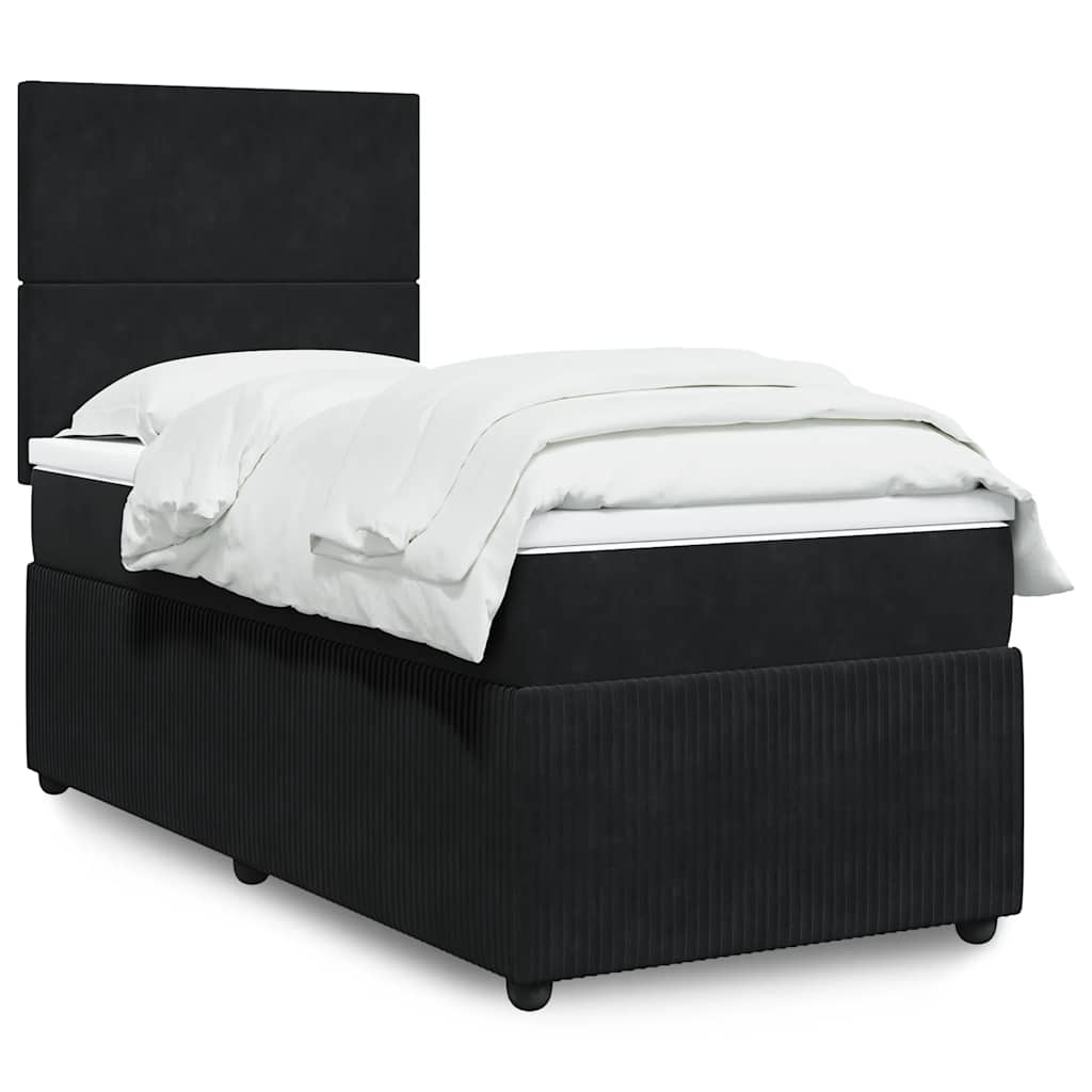 Boxspringbett Mit Matratze Samt Schwarz