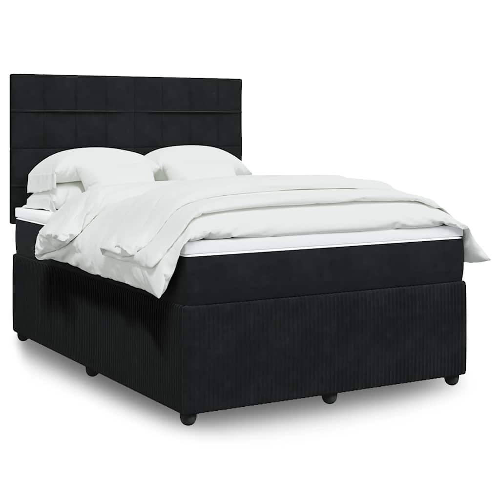 Boxspringbett Mit Matratze Samt Schwarz