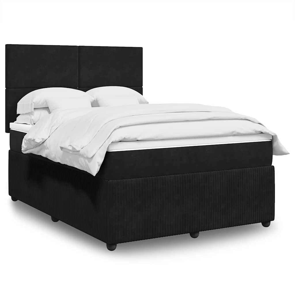 Boxspringbett Mit Matratze Samt Schwarz