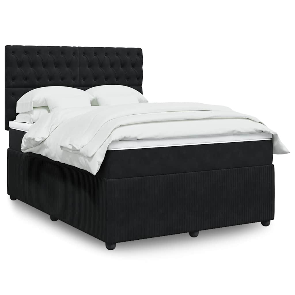 Boxspringbett Mit Matratze Samt Schwarz