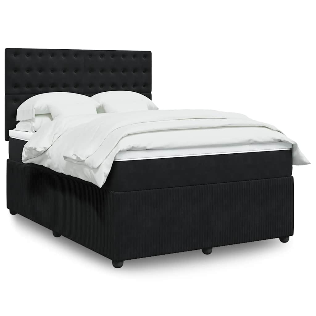 Boxspringbett Mit Matratze Samt Schwarz