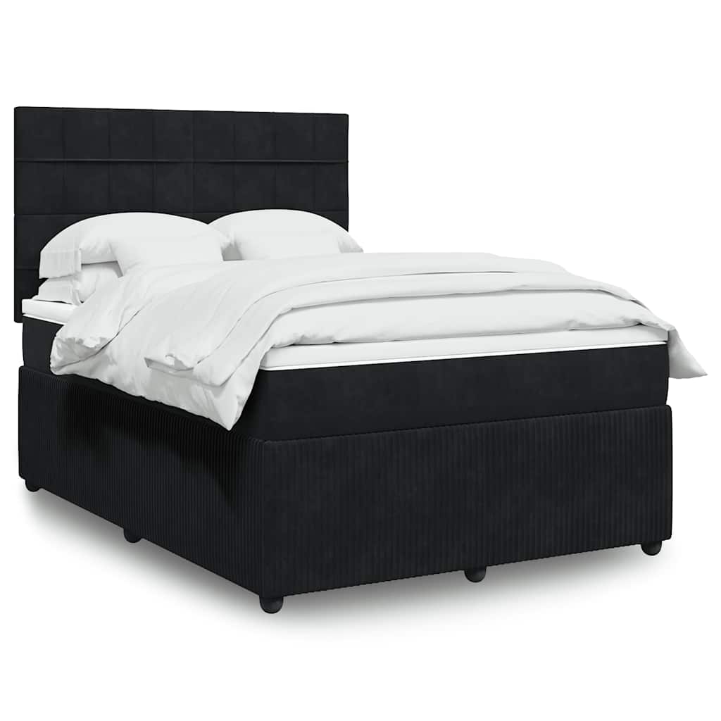 Boxspringbett Mit Matratze Samt Schwarz
