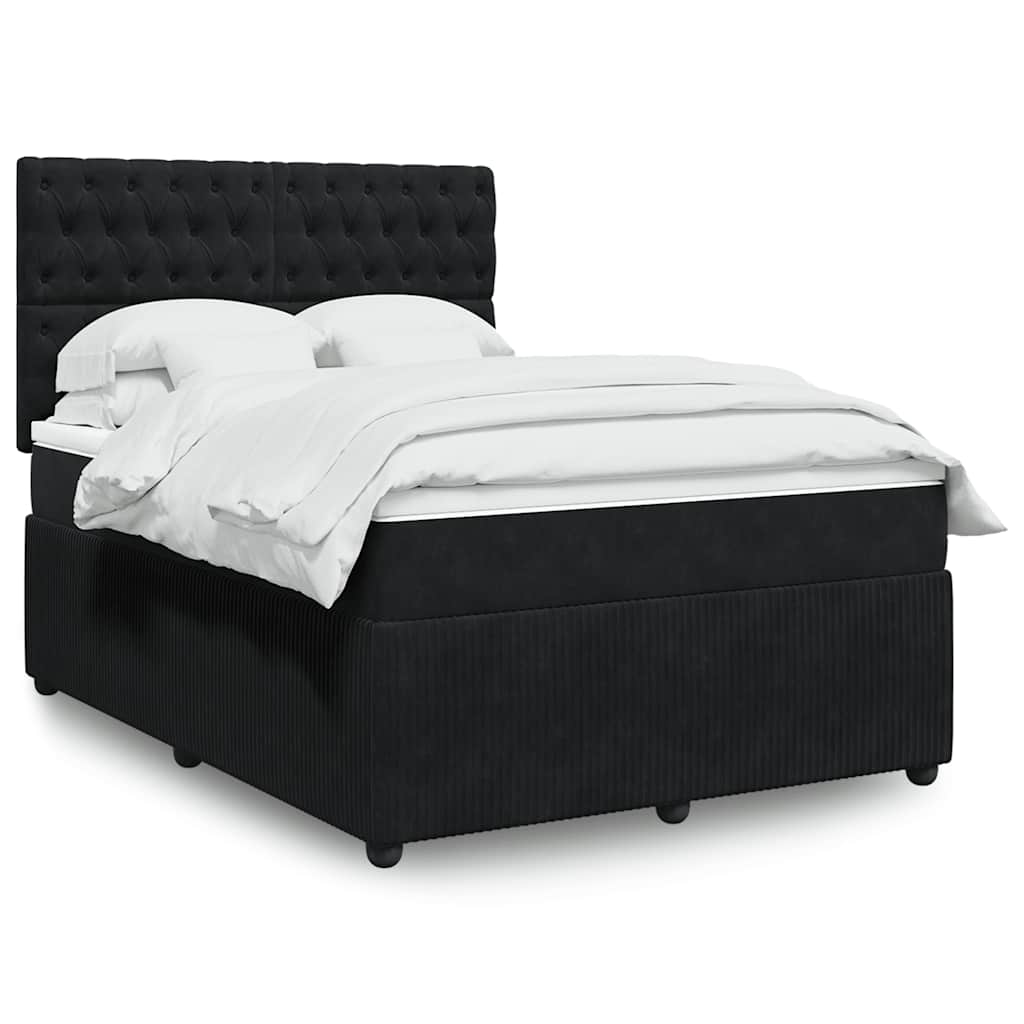 Boxspringbett Mit Matratze Samt Schwarz