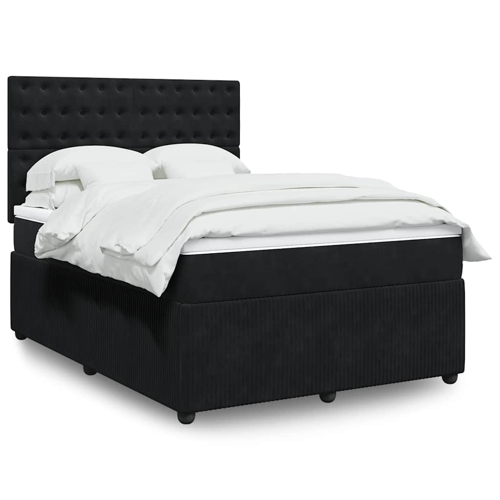 Boxspringbett Mit Matratze Samt Schwarz
