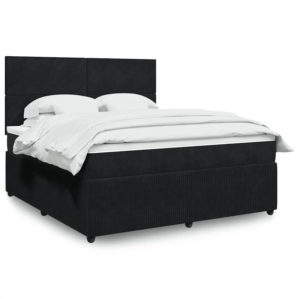 Boxspringbett Mit Matratze Samt Schwarz